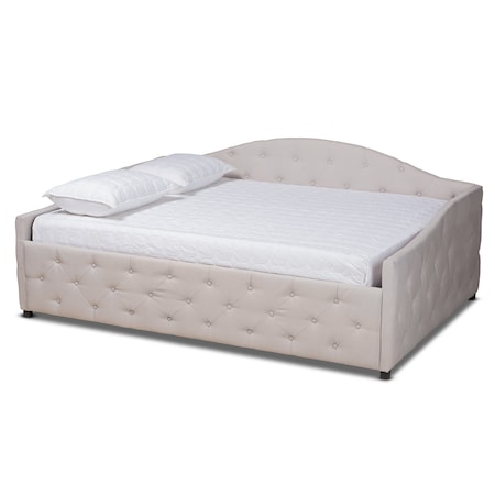 Baxton Studio Becker Modern and Contemporary Transitional Beige Fabric Full Size Daybed 184-11085-Zoro